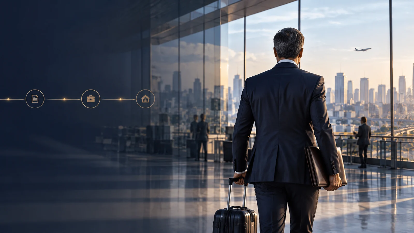 International executive arriving in São Paulo, with passport and a timeline of Brazilian tax-residence milestones