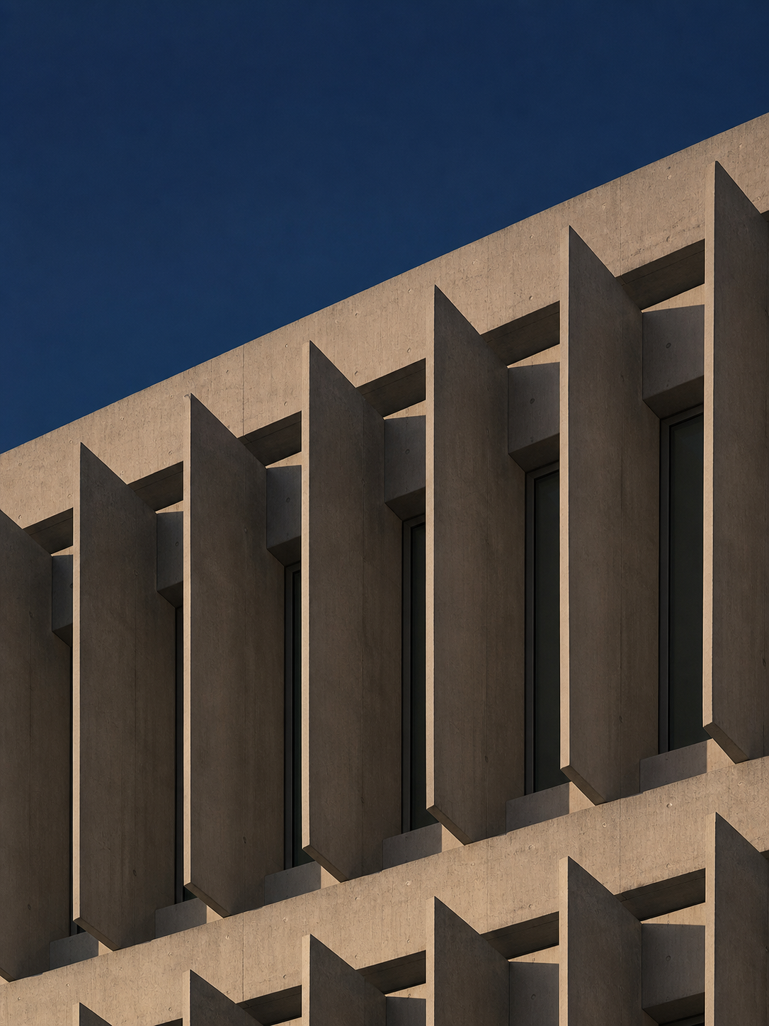 Fachada arquitetônica brutalista — solidez institucional do compliance fiscal