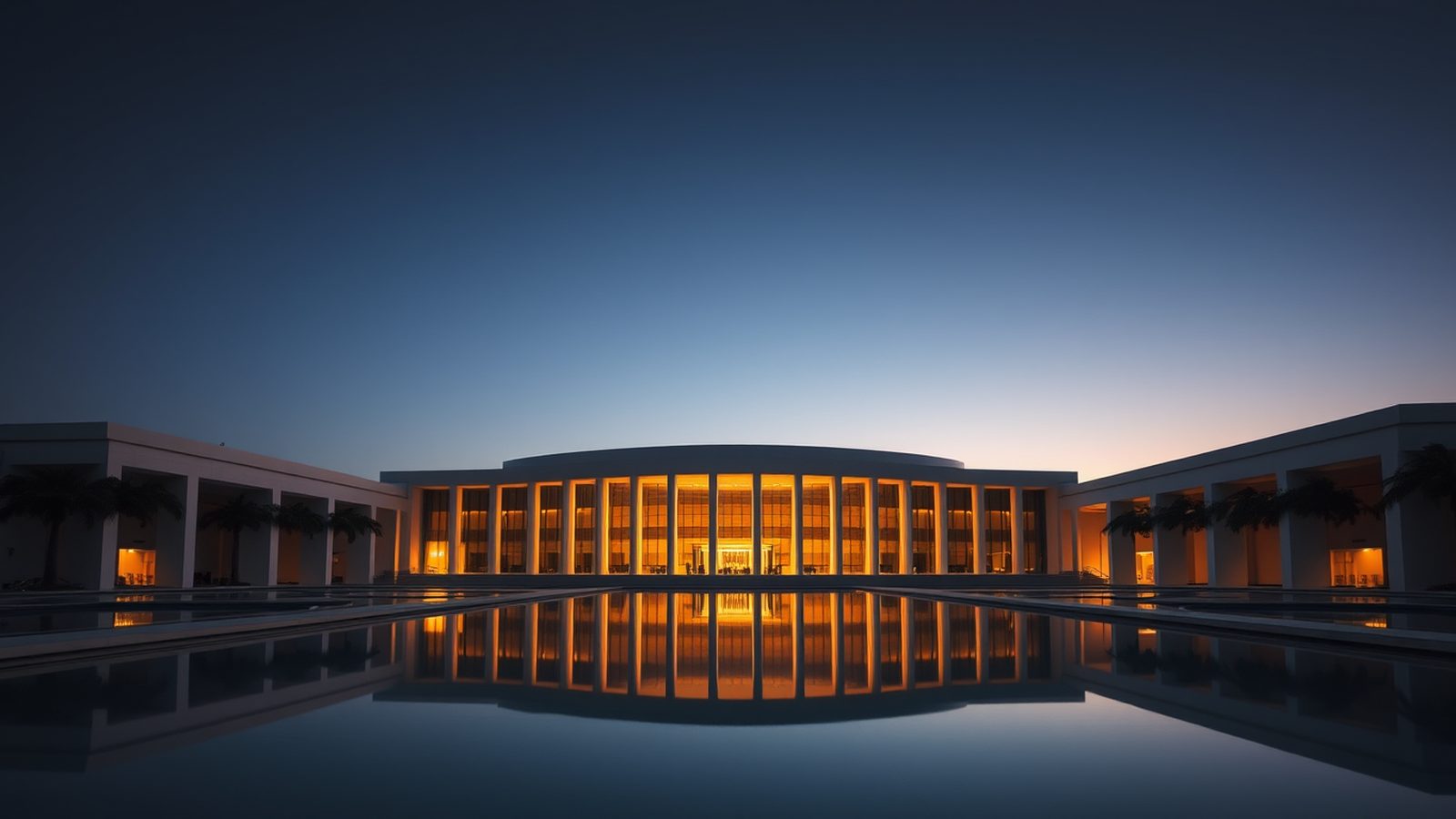 Edificio institucional do governo federal ao entardecer — ilustracao do artigo sobre a transacao tributaria da PGFN e a divida ativa da Uniao