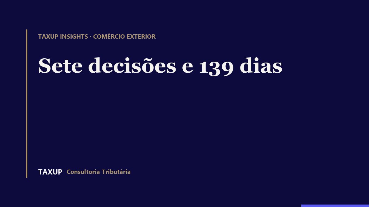Calendário fiscal do exportador: sete decisões e 139 dias até 31 de dezembro de 2026, com as revogações do art. 542 da LC 214/2025.
